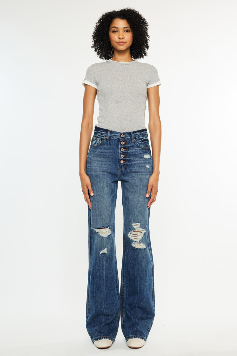 Women's Ultra High Rise 90s Flare Jeans - Medium Wash - view 5
