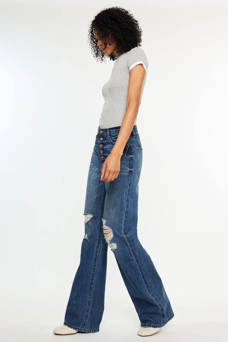 Women's Ultra High Rise 90s Flare Jeans - Medium Wash - view 3