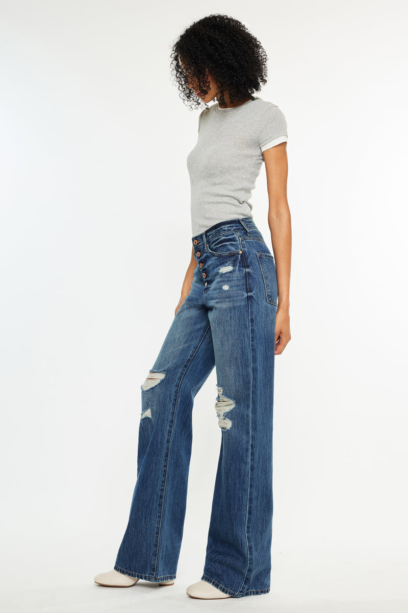 Women's Ultra High Rise 90s Flare Jeans - Medium Wash - view 4