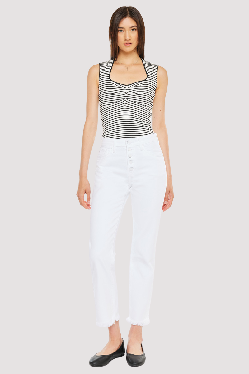 Women's High Rise Straight Jeans - White - view 5
