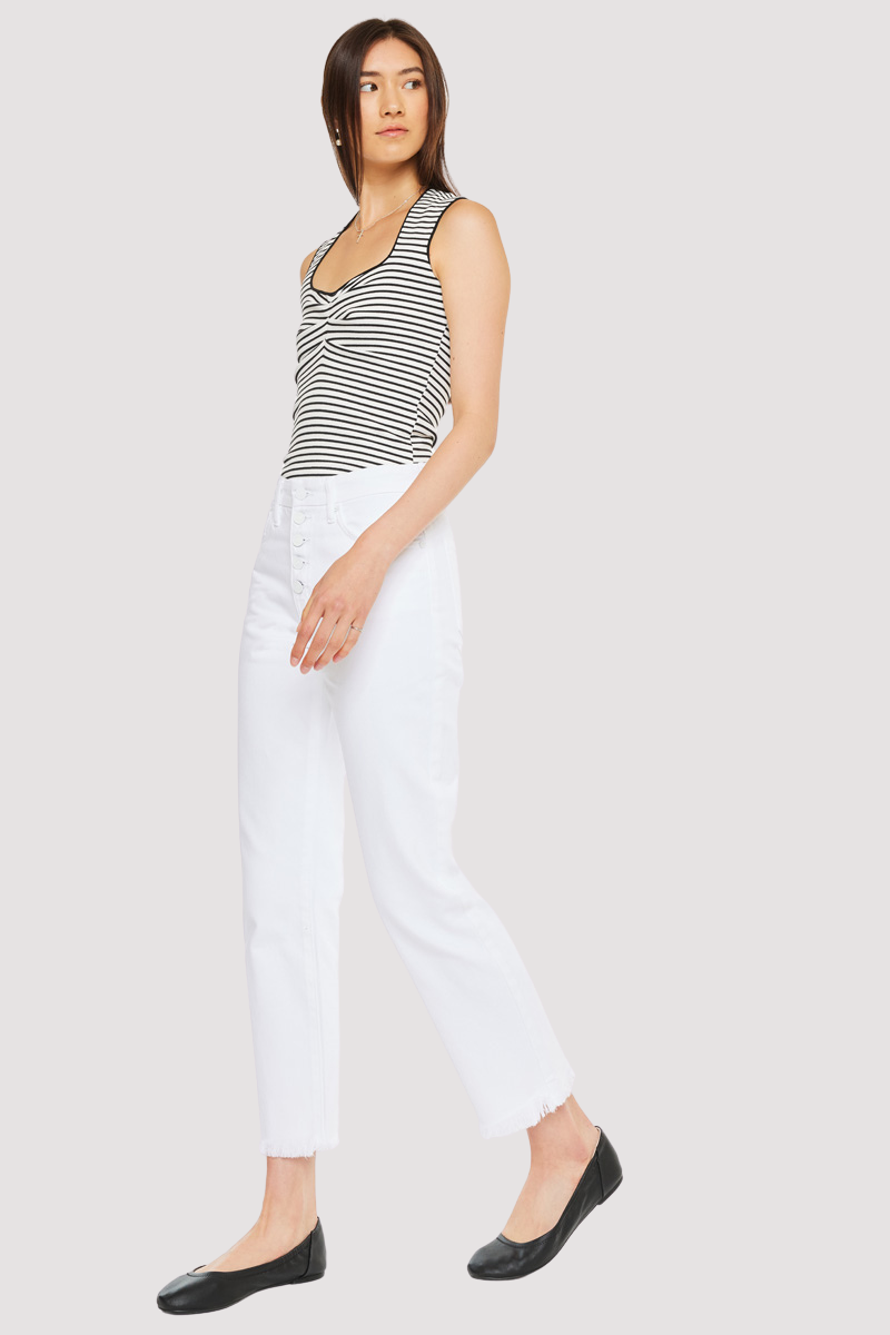Women's High Rise Straight Jeans - White - view 6