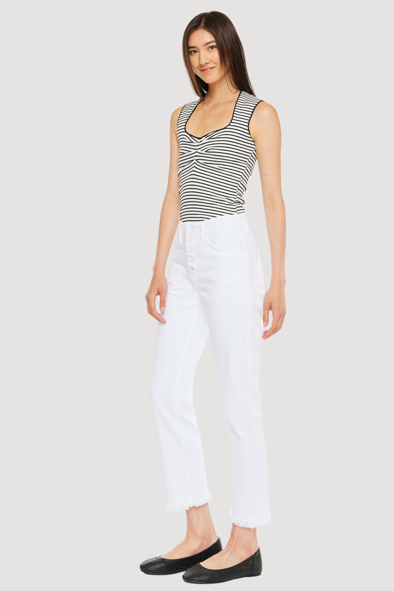 Women's High Rise Straight Jeans - White - view 3