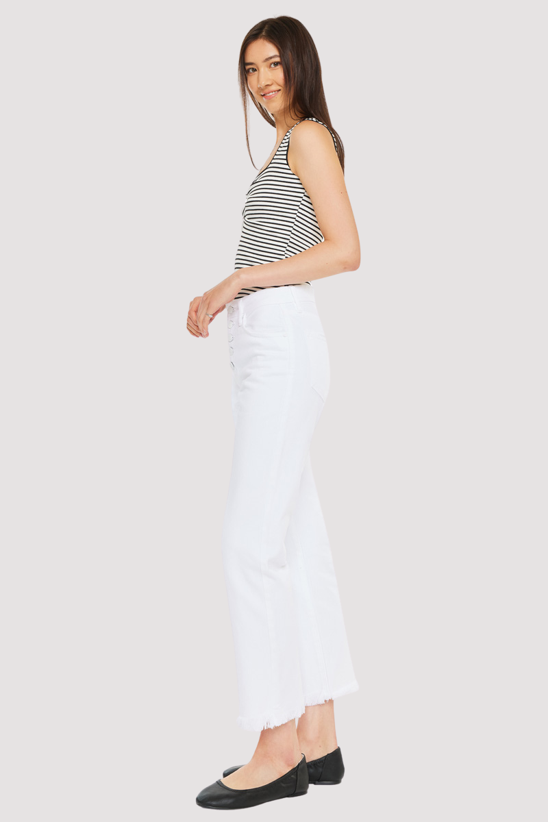 Women's High Rise Straight Jeans - White - view 4