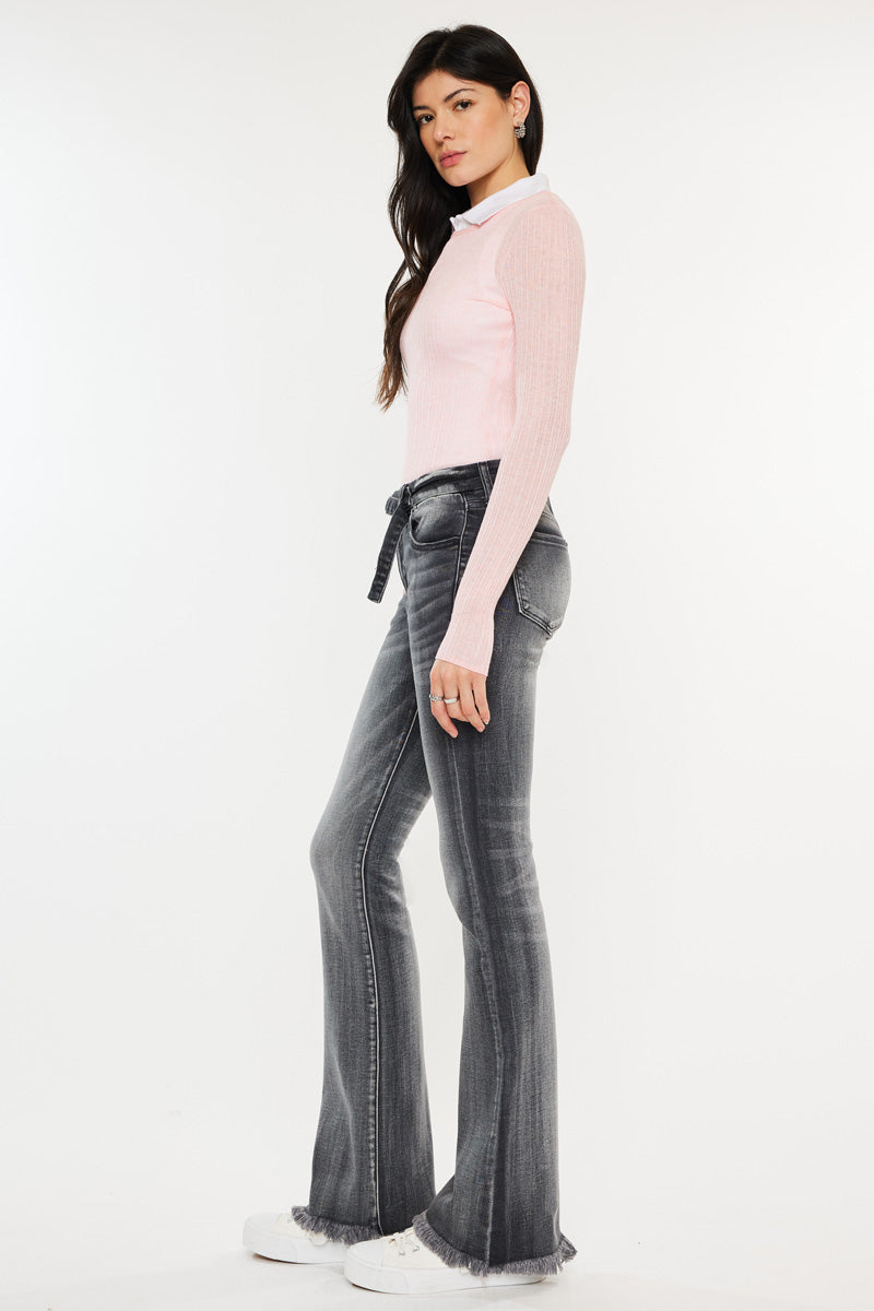 Women's Low Rise Bootcut Jeans - Gray - view 7