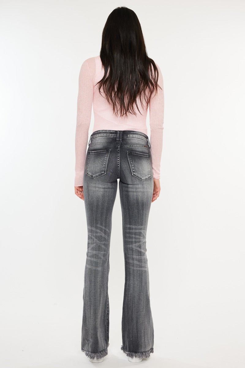 Women's Low Rise Bootcut Jeans - Gray - view 2