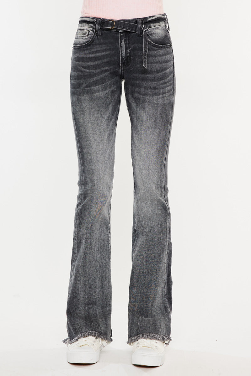 Women's Low Rise Bootcut Jeans - Gray - view 5