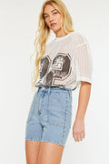 Women's High Rise Denim Shorts - Light Wash - Light Wash