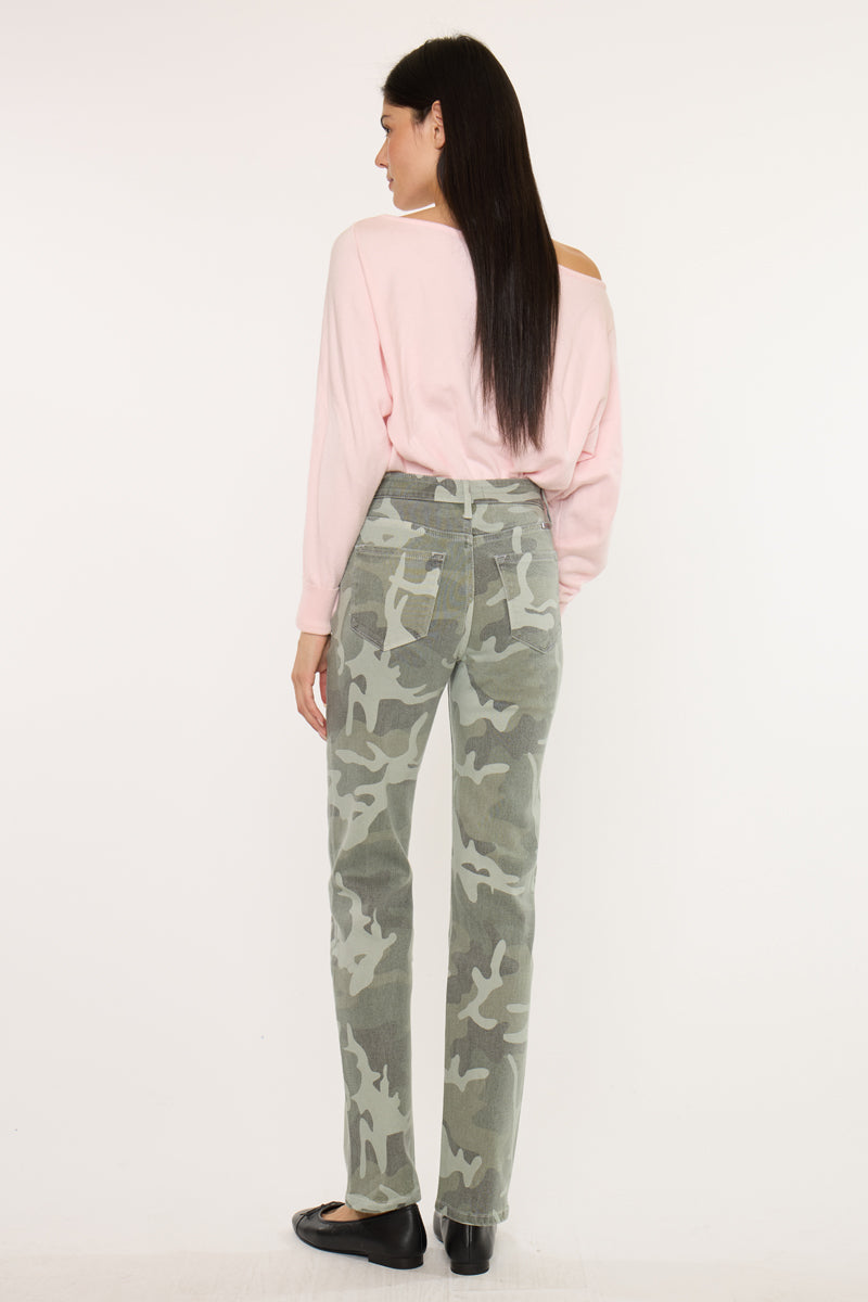 Women's High Rise Straight Jeans - Camo - view 2