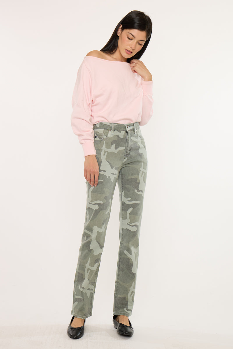Women's High Rise Straight Jeans - Camo - view 3