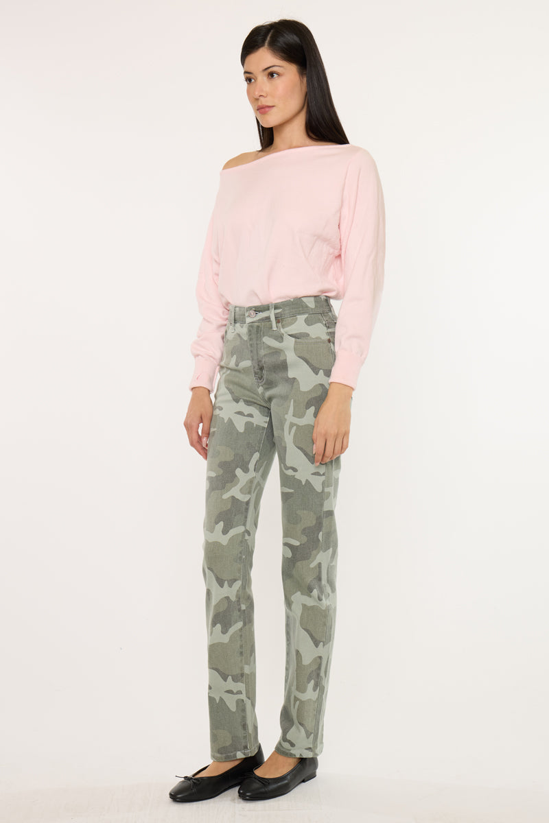 Women's High Rise Straight Jeans - Camo - view 4