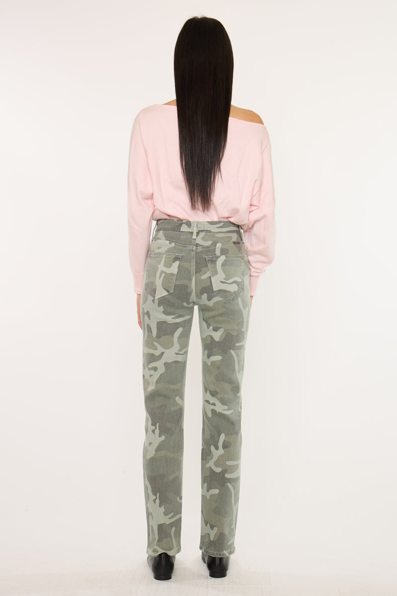 Women's High Rise Straight Jeans - Camo - view 6
