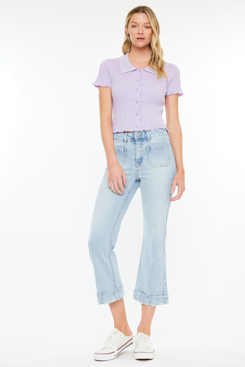 Women's High Rise Cropped Flare Jeans - view 3