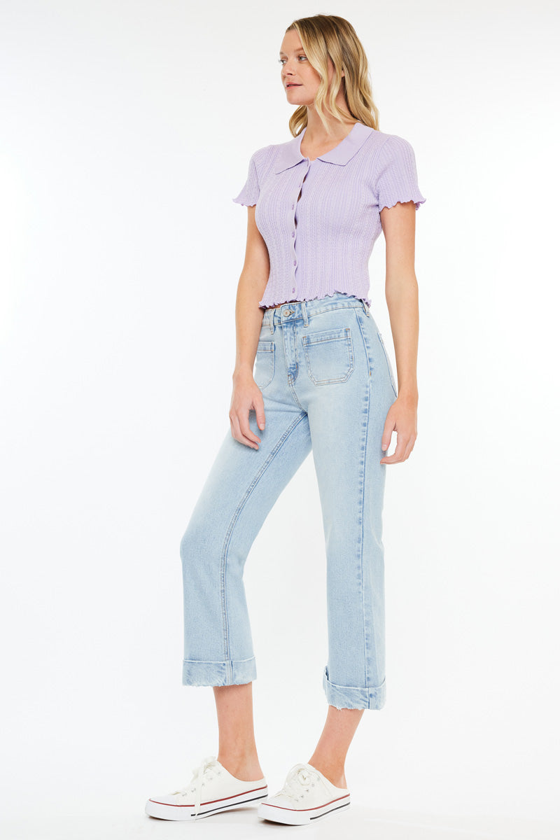 Women's High Rise Cropped Flare Jeans - view 5