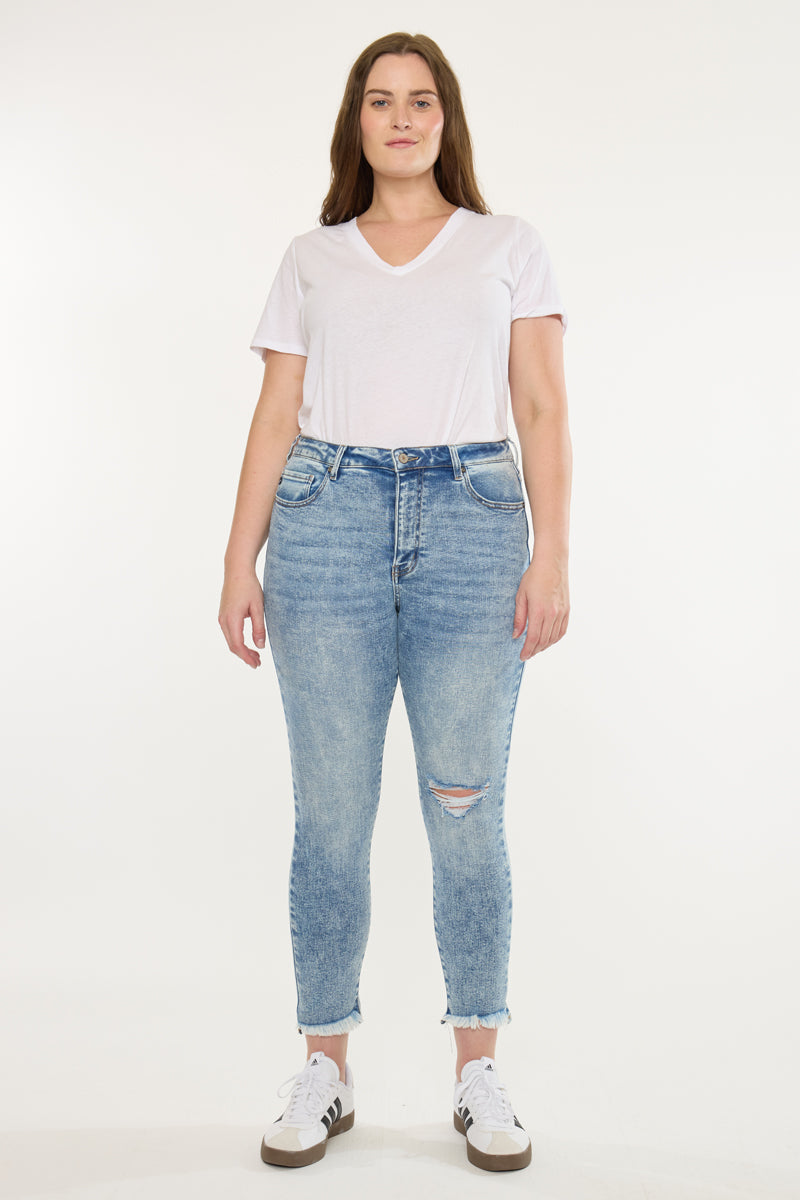Plus Size Women's High Rise Ankle Skinny Jeans - Medium Wash - Medium Wash - view 5