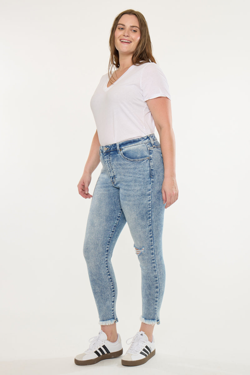 Plus Size Women's High Rise Ankle Skinny Jeans - Medium Wash - Medium Wash - view 4