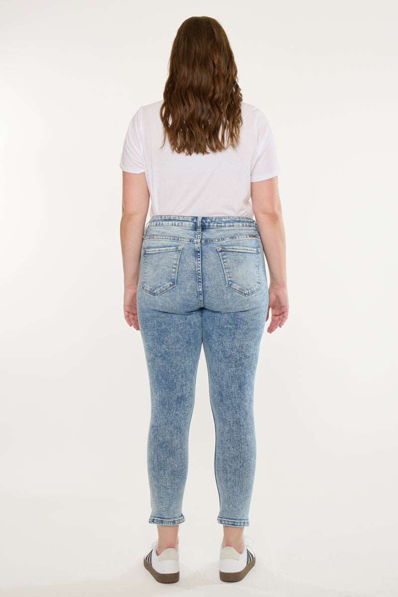 Plus Size Women's High Rise Ankle Skinny Jeans - Medium Wash - Medium Wash - view 6