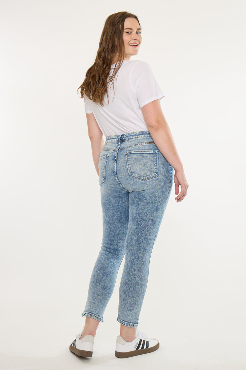 Plus Size Women's High Rise Ankle Skinny Jeans - Medium Wash - Medium Wash - view 2