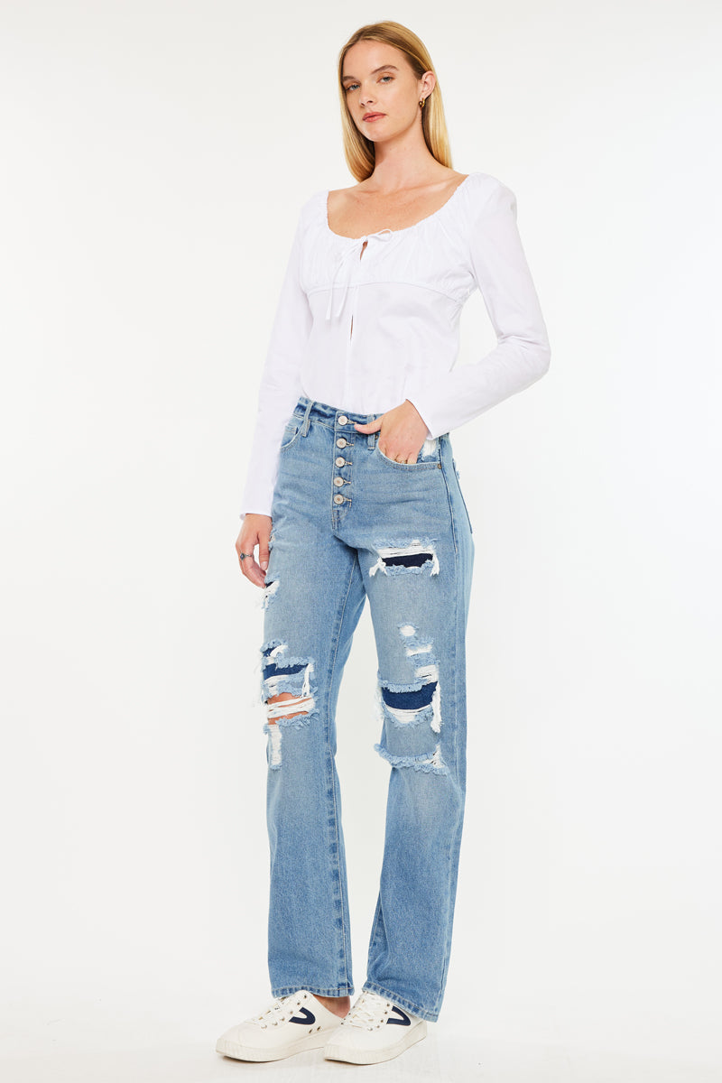 Women's Ultra High Rise 90s Boyfriend Jeans - Medium Wash - view 5