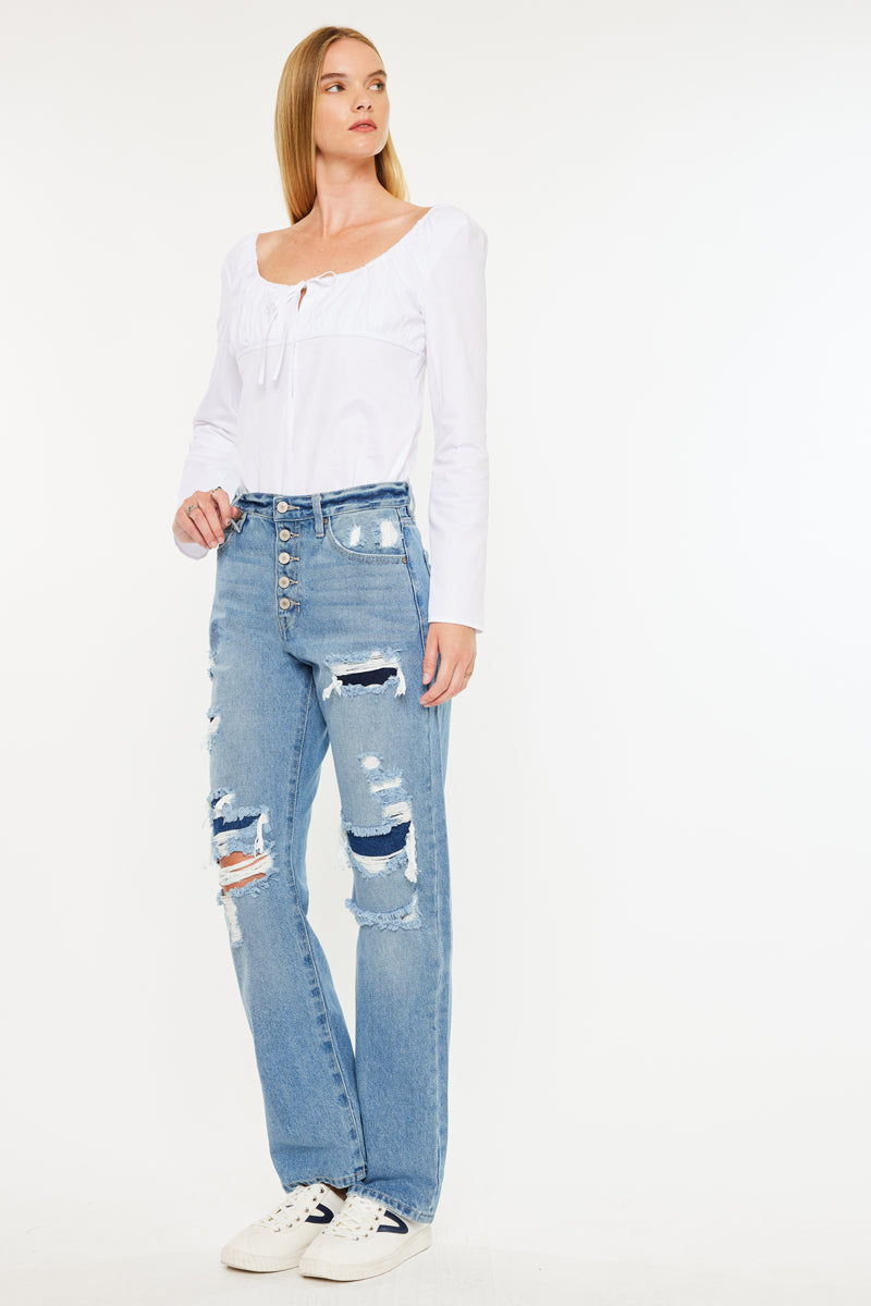 Women's Ultra High Rise 90s Boyfriend Jeans - Medium Wash - view 4