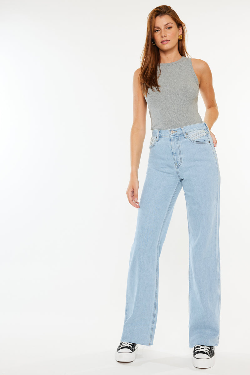 Women's Ultra High Rise 90s Flare Jeans - Light Wash - view 3