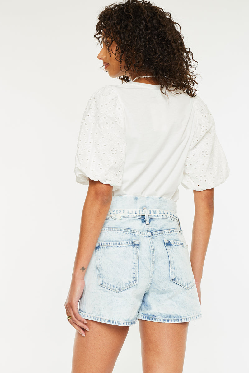 Women's Ultra High Rise Denim Shorts - Light Wash - view 2