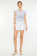 Women's High Rise Mom Denim Shorts - Acid Wash