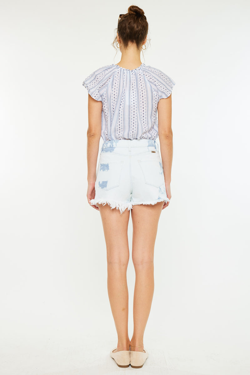 Women's High Rise Mom Denim Shorts - Acid Wash - view 6