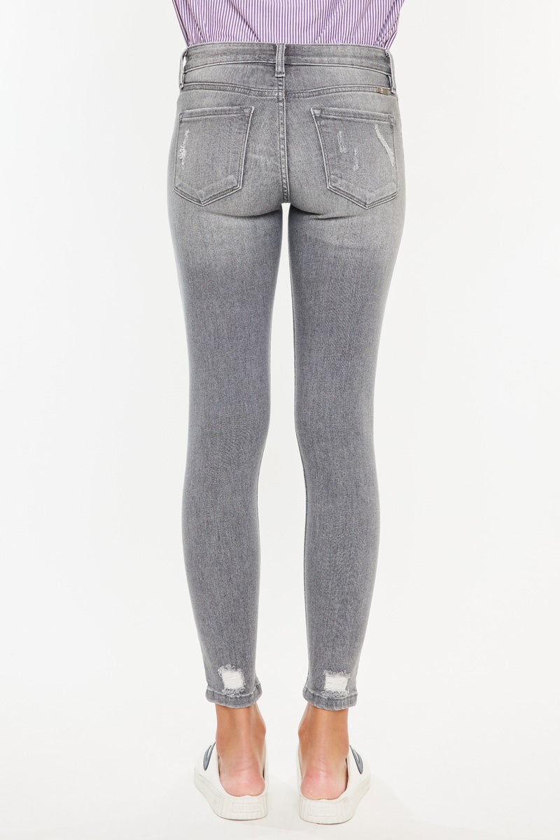 Women's Mid Rise Ankle Skinny Jeans - Gray - view 7