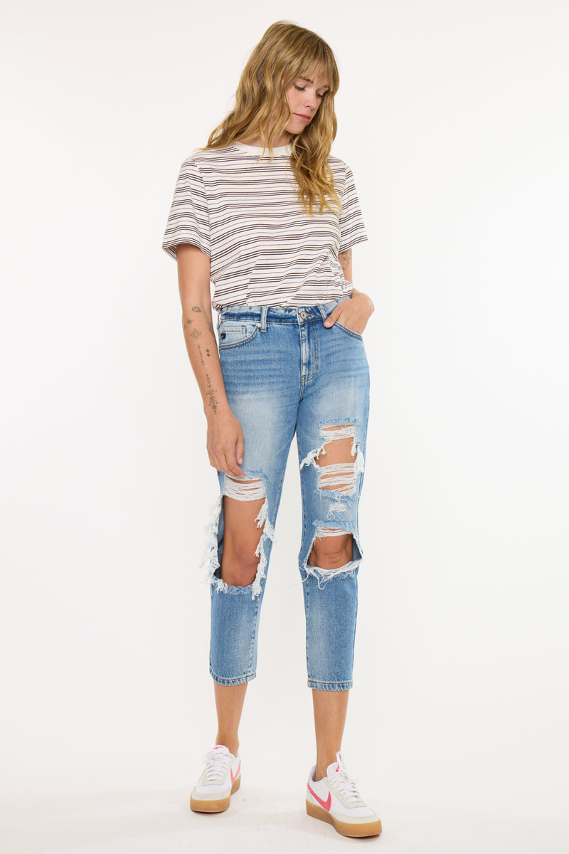 Women's High Rise Boyfriend Jeans - Medium Wash - Medium Wash - view 3