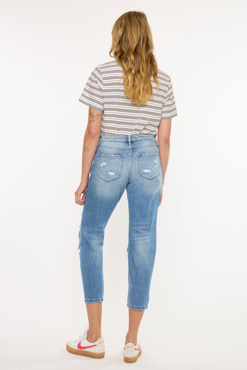 Women's High Rise Boyfriend Jeans - Medium Wash - Medium Wash - view 2