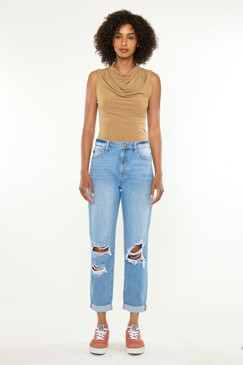 Women's Ultra High Rise Mom Jeans - Light Wash - view 5
