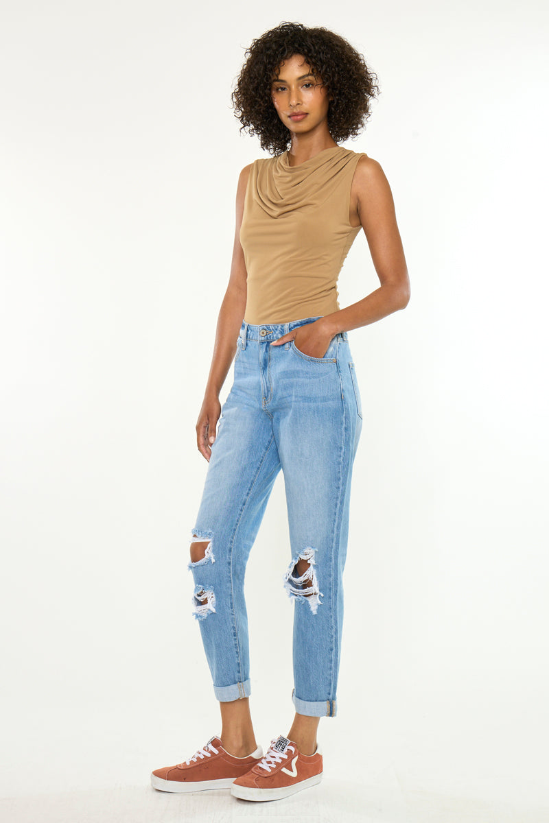 Women's Ultra High Rise Mom Jeans - Light Wash - view 4