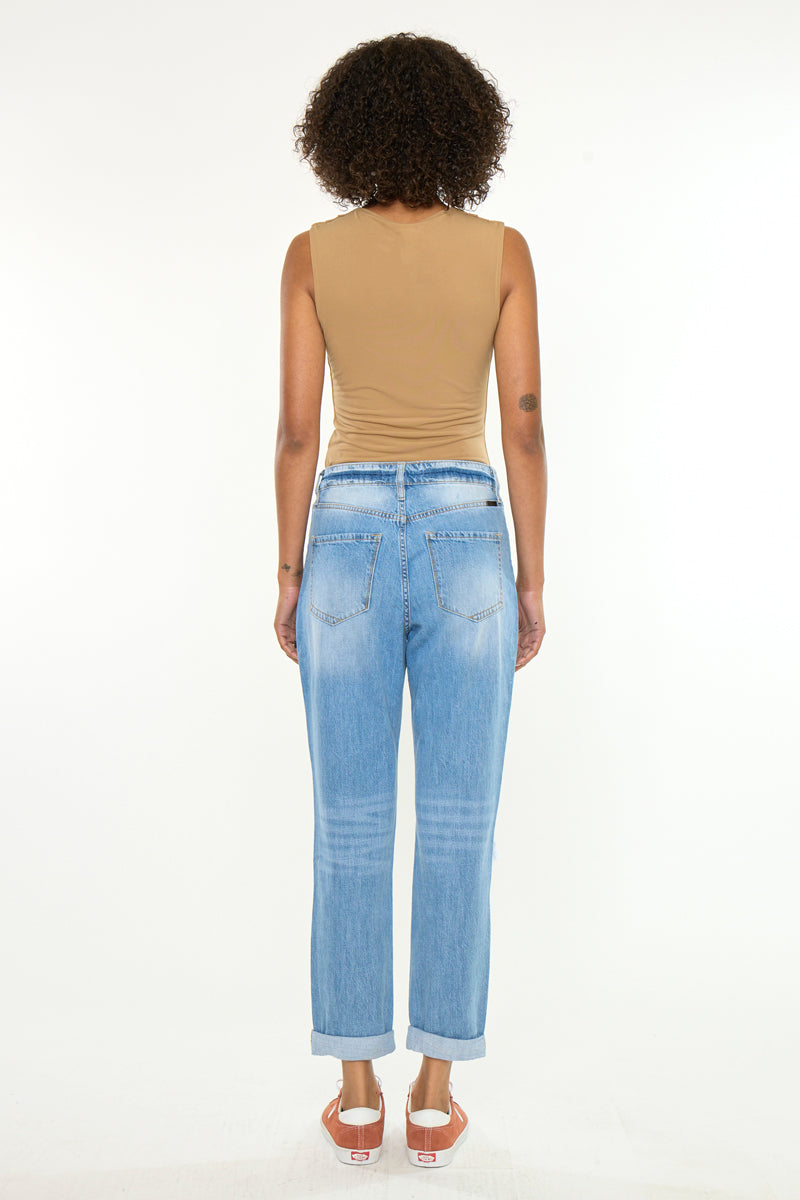 Women's Ultra High Rise Mom Jeans - Light Wash - view 6