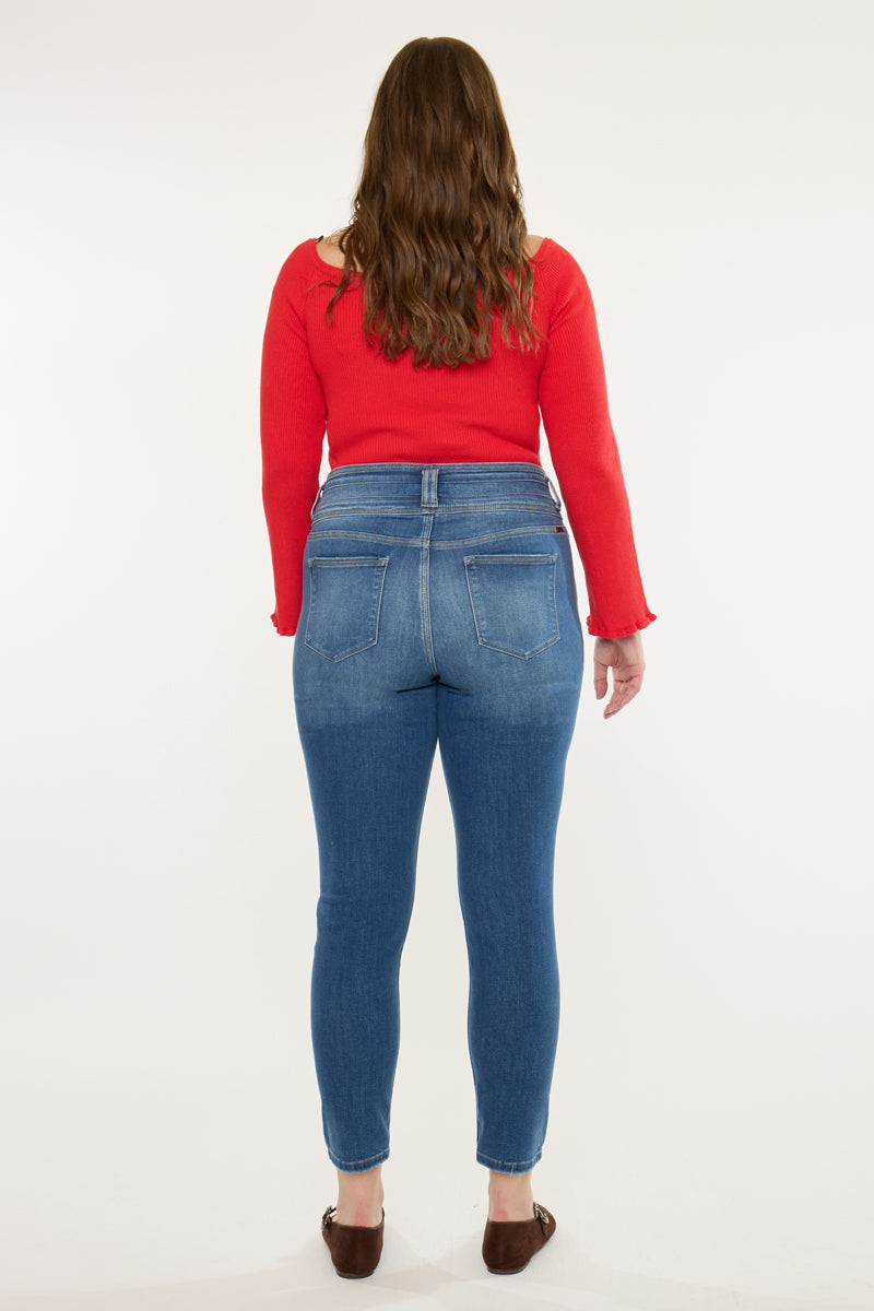 Plus Size Women's High Rise Super Skinny Jeans - Medium Wash - view 6