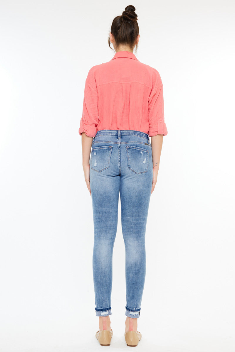 Women's High Rise Ankle Skinny Jeans - Medium Wash - view 5