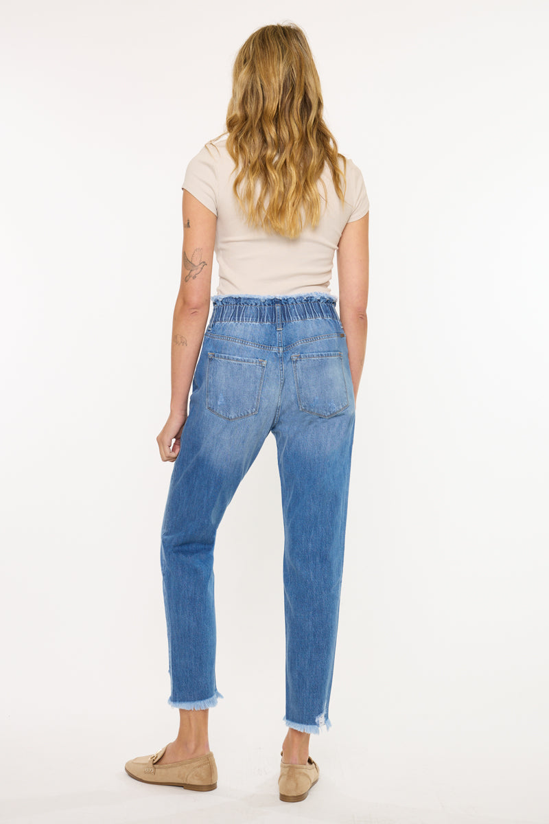 Women's Ultra High Rise Paperbag Mom Jeans - Medium Wash - view 2