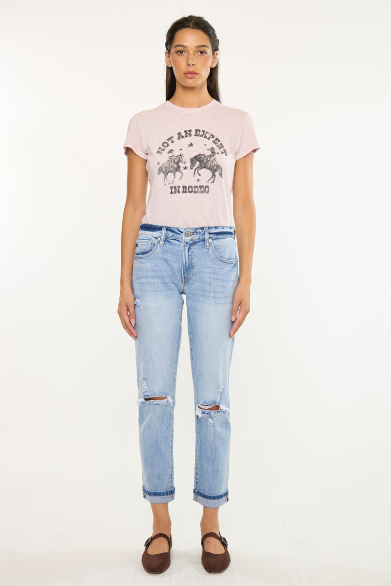 Women's High Rise Boyfriend Jeans - Light Wash - view 5