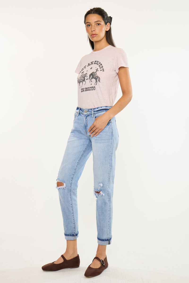 Women's High Rise Boyfriend Jeans - Light Wash - view 4