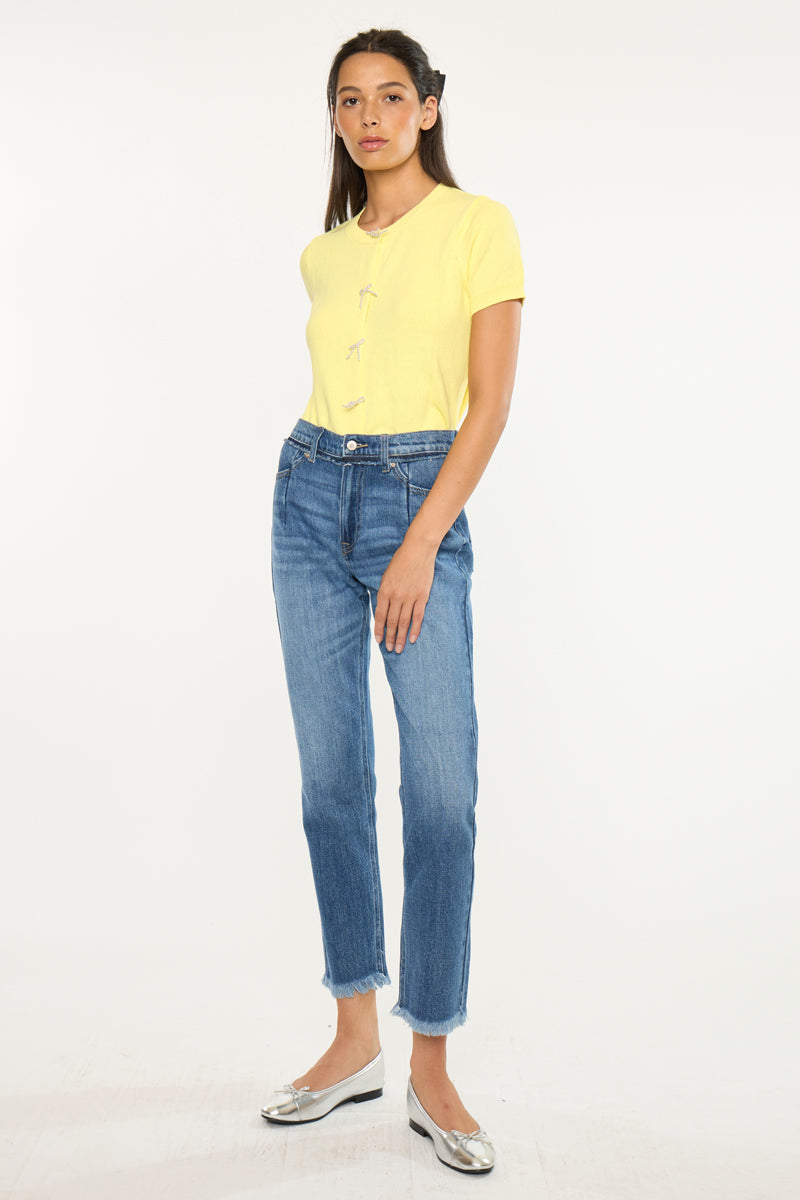 Women's High Rise Slim Straight Jeans - Medium Wash