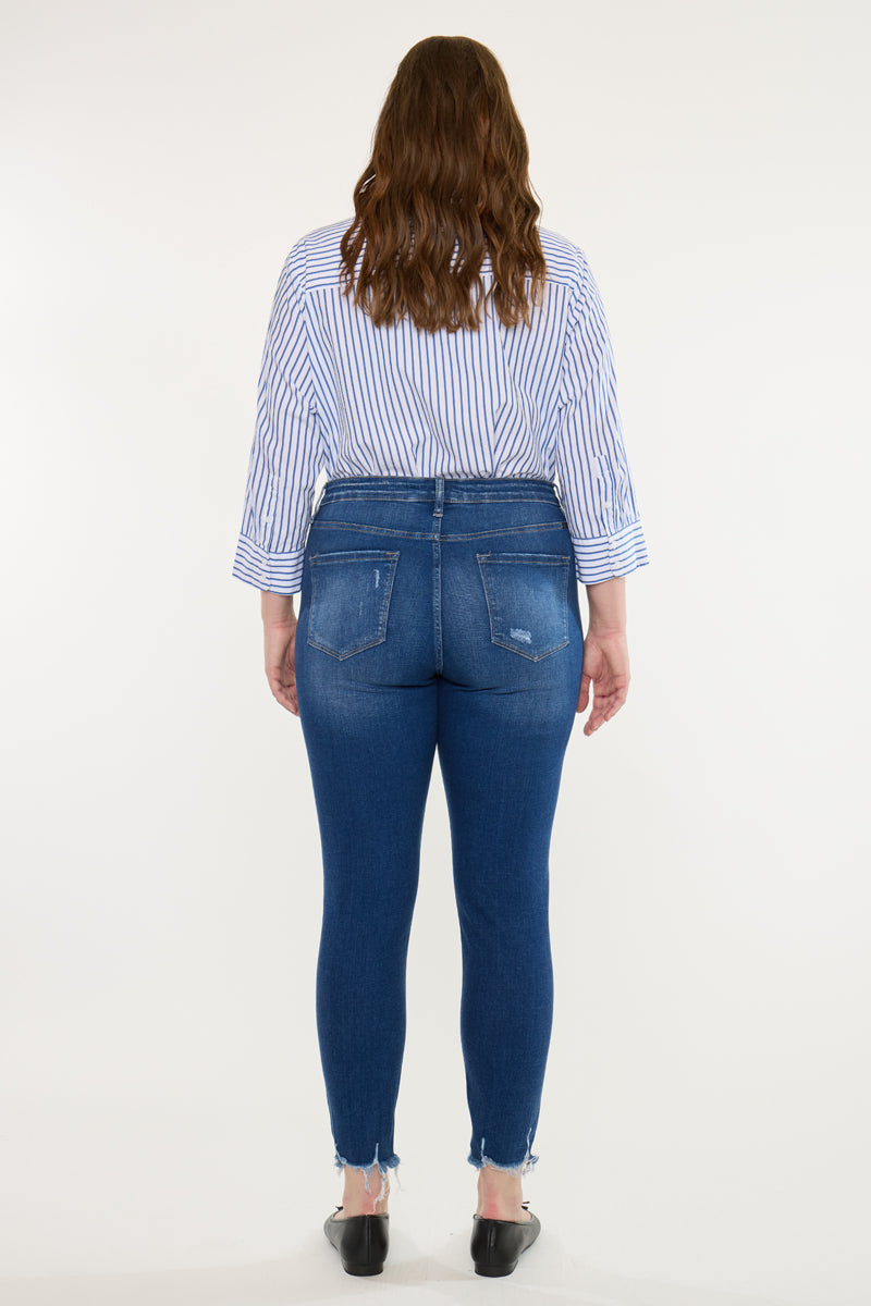 Plus Size Women's High Rise Ankle Skinny Jeans - Dark Wash - Dark Wash - view 6