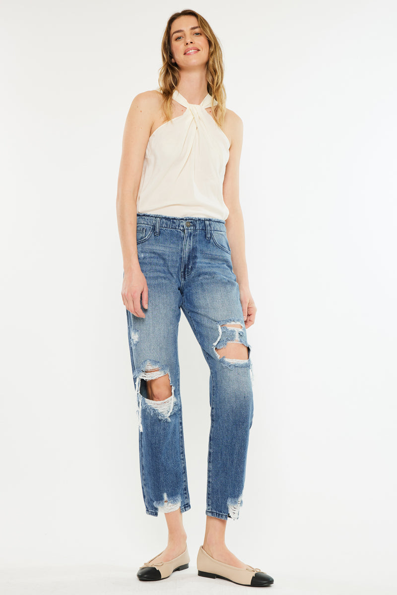 Women's High Rise Straight Jeans - Medium Wash - Medium Wash - view 4