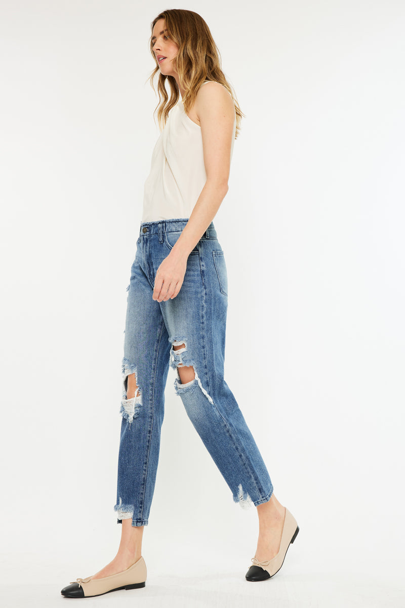 Women's High Rise Straight Jeans - Medium Wash - Medium Wash - view 6