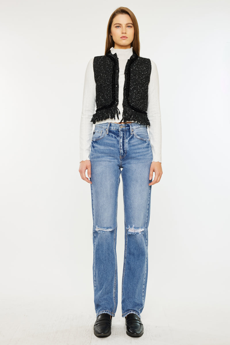Women's Ultra High Rise Straight Jeans - Medium Wash - Medium Wash