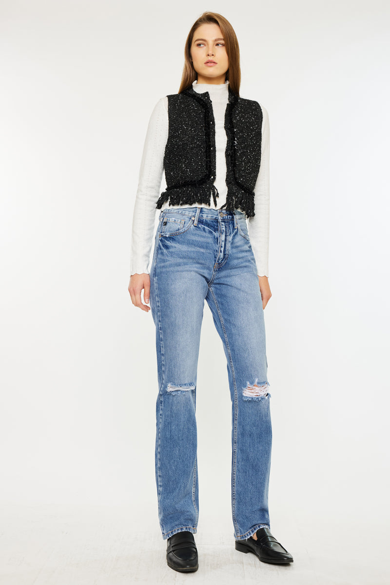 Women's Ultra High Rise Straight Jeans - Medium Wash - Medium Wash - view 3