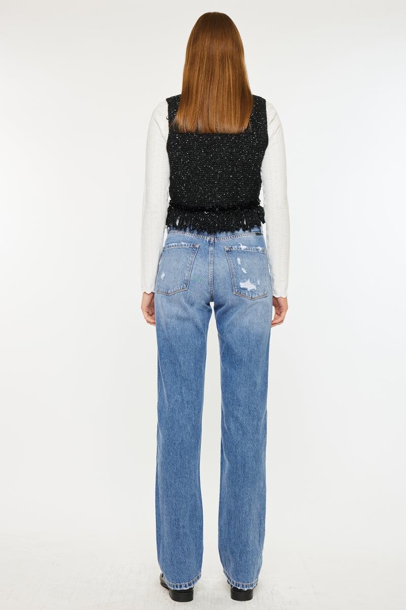 Women's Ultra High Rise Straight Jeans - Medium Wash - Medium Wash - view 2