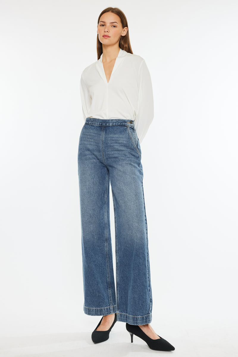Women's Ultra High Rise Wide Leg Jeans - Medium Wash - view 3