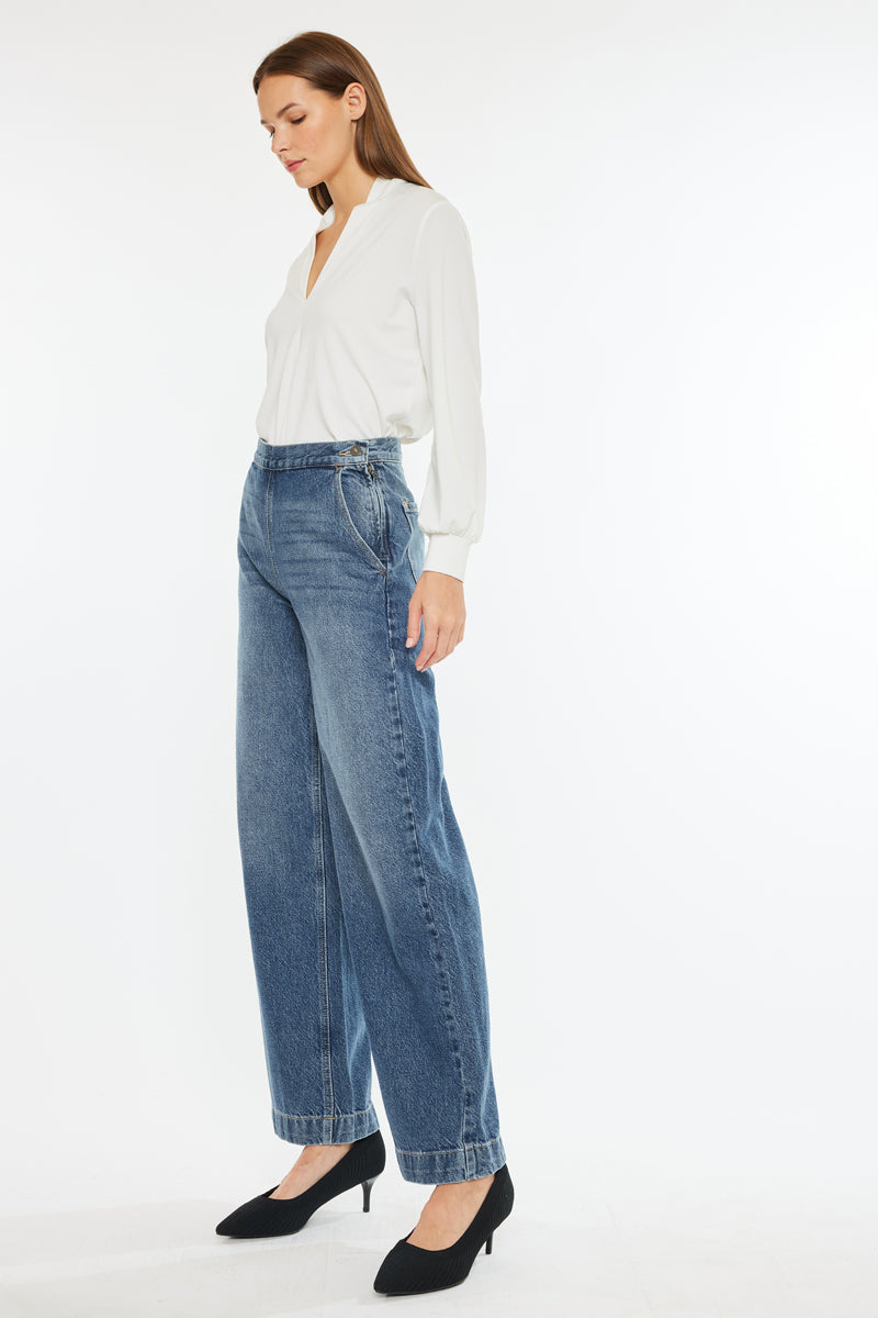 Women's Ultra High Rise Wide Leg Jeans - Medium Wash - view 6