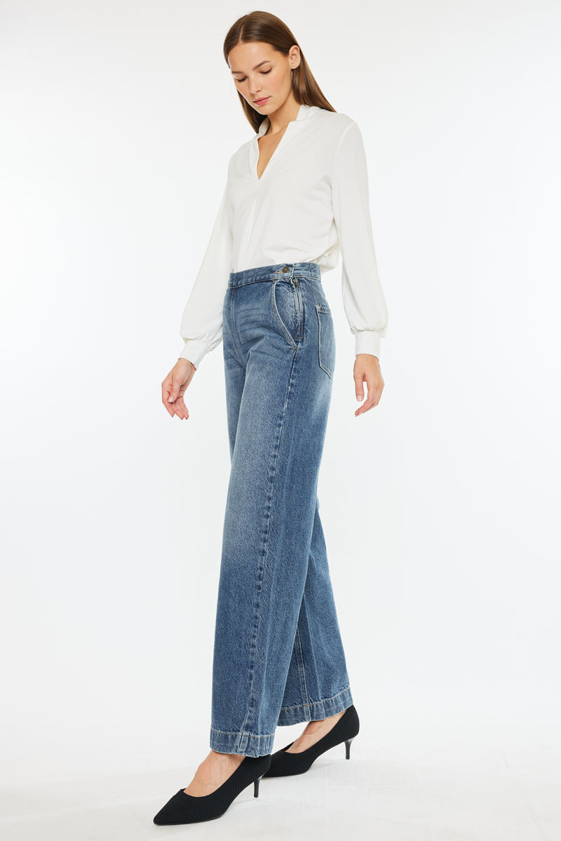 Women's Ultra High Rise Wide Leg Jeans - Medium Wash - view 7