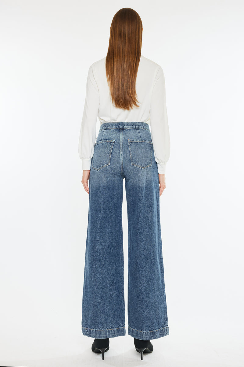 Women's Ultra High Rise Wide Leg Jeans - Medium Wash - view 2
