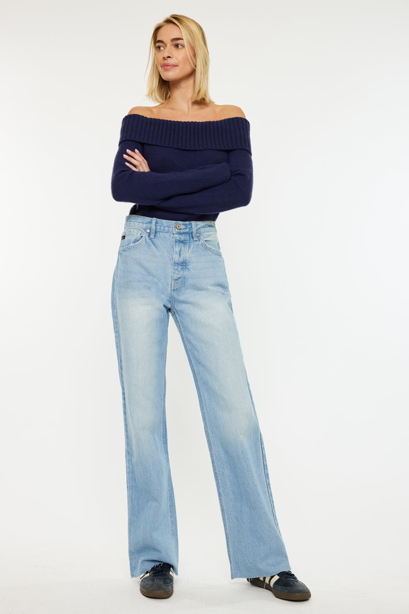 Women's High Rise 90s Flare Jeans - Light Wash - view 2
